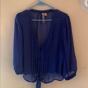 ✨neon dark blue dress button down shirt✨